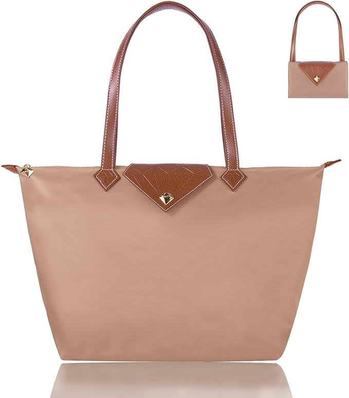 Women Tote Bag,Stylish Waterproof Nylon Ladies Shoulder Bag, Folding Beach Travel Bag for Work,Sh... | Amazon (US)