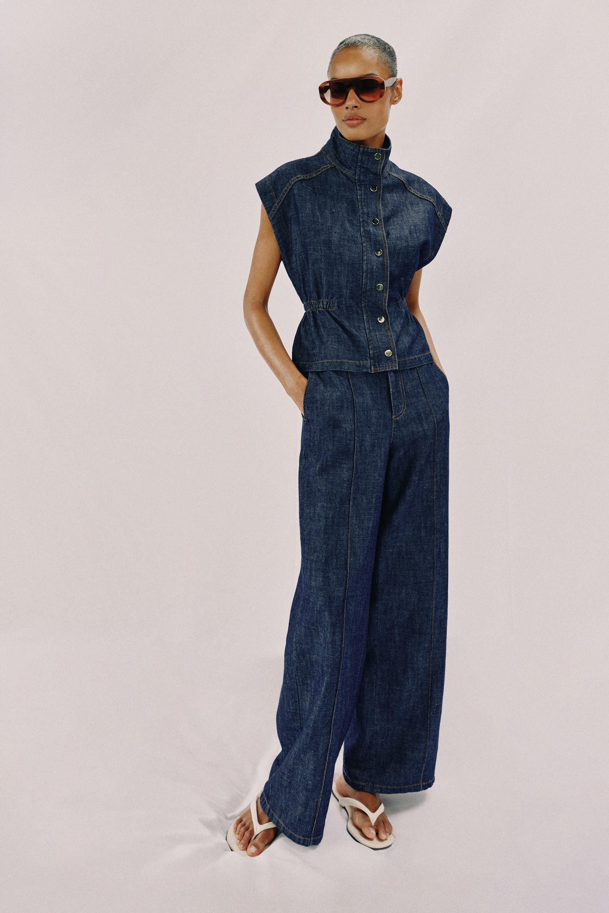 LINEN VEST WITH ELASTIC WAIST | Zara US