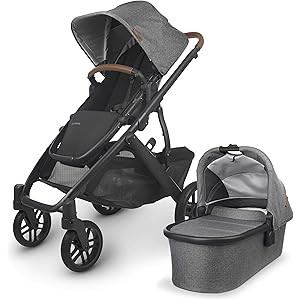 UPPAbaby Vista V2 Stroller - Greyson (Charcoal Melange/Carbon/Saddle Leather) | Amazon (US)