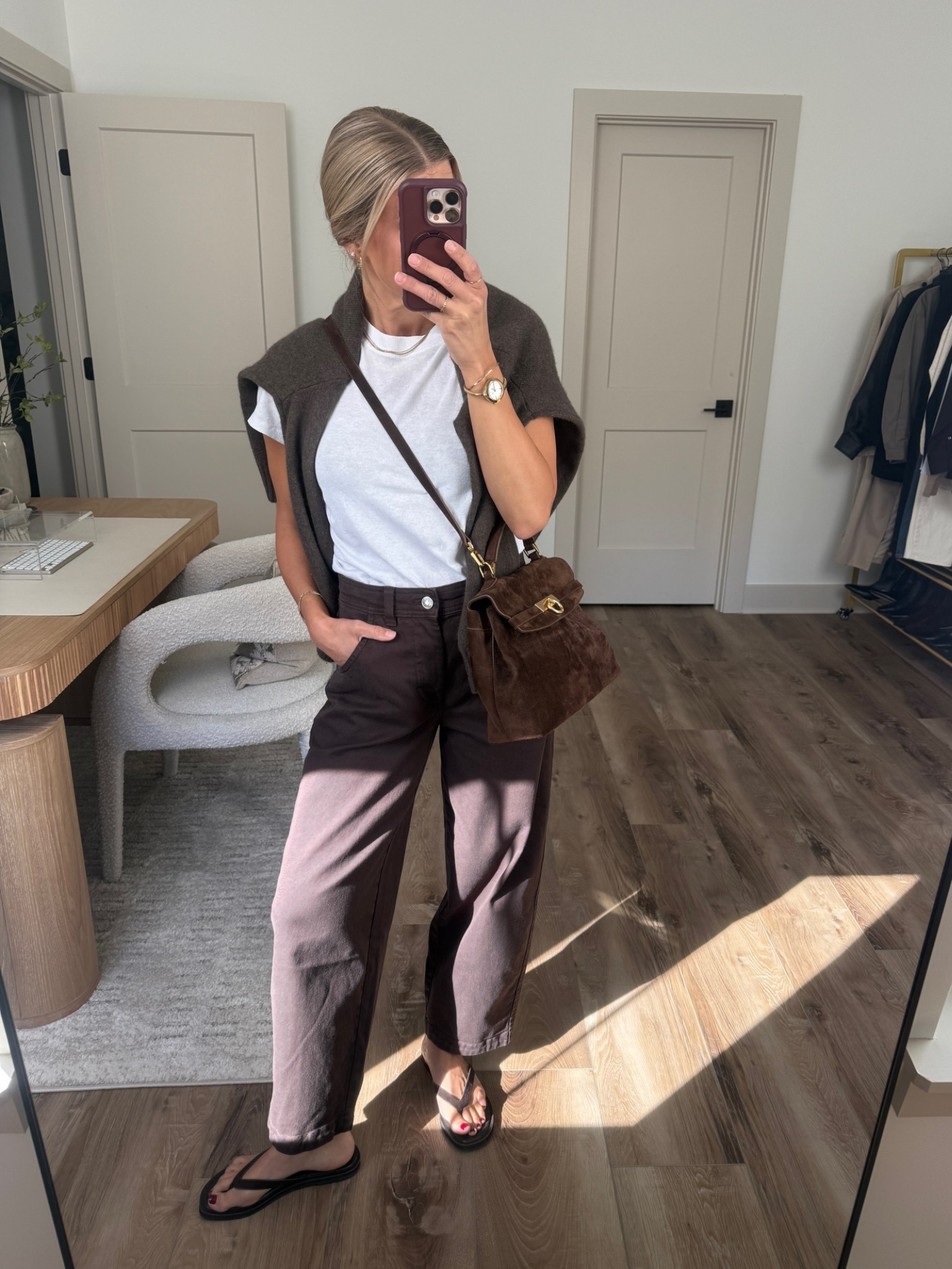 Wearing small tee, 2/reg pants, small sweater, sandals tts

#LTKootd #LTKSeasonal #LTKOver40