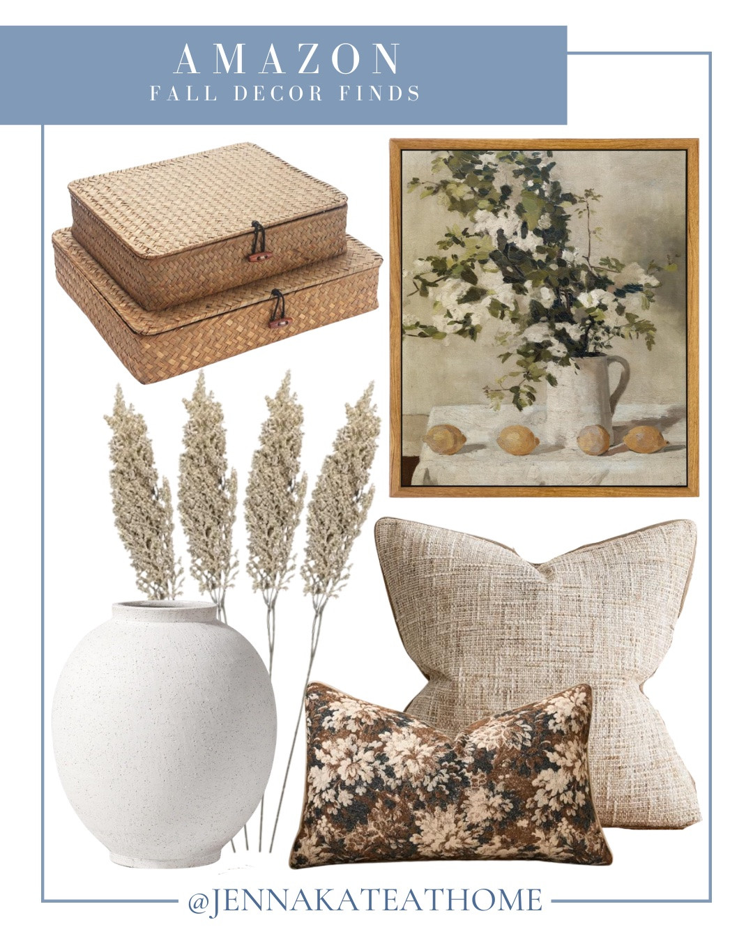 Fall decor finds from amazon include wall art, throw pillows, vase, and floral stems.

Fall home decor, home decor, neutral home decor

#LTKHome #LTKSeasonal #LTKSaleAlert