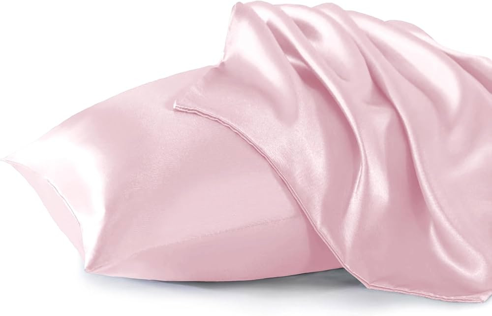 KINMEROOM Satin Pillowcase for Hair and Skin, Pink Pillowcases 2 Pack, Queen Size Pillow Cases Se... | Amazon (US)