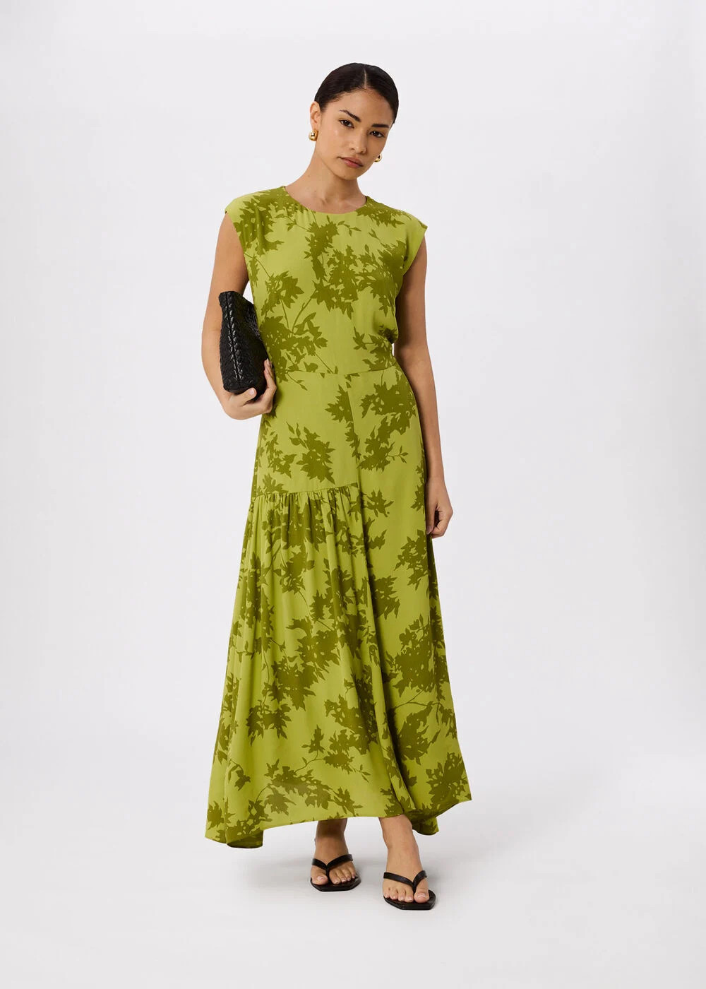 Green/Multi Petite Floral Asymmetric Dress | WHISTLES | Whistles UK | | Whistles