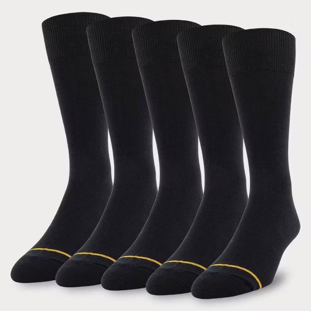 Signature Gold by GOLDTOE Men's Flat Knit Crew Socks 5pk | Target