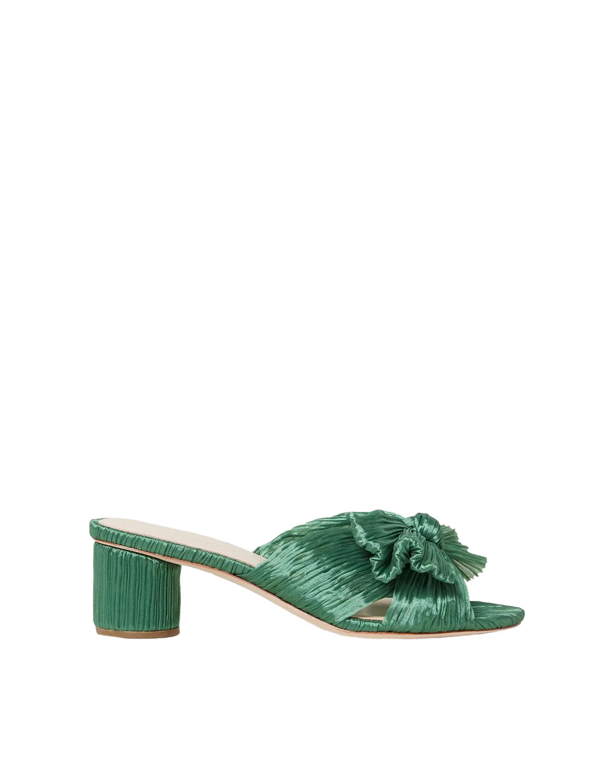 Emilia Pleated Bow Heel in Sage | Over The Moon