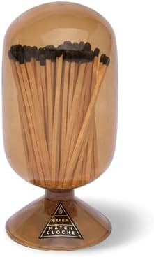 Skeem Glass Match Cloche - Amber - Includes 120 Small Black-Tipped Match Sticks | Amazon (US)