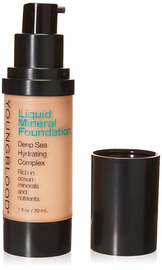 Youngblood Clean Luxury Cosmetics Liquid Mineral Foundation, Pebble | Dewy Mineral Lightweight Fu... | Amazon (US)