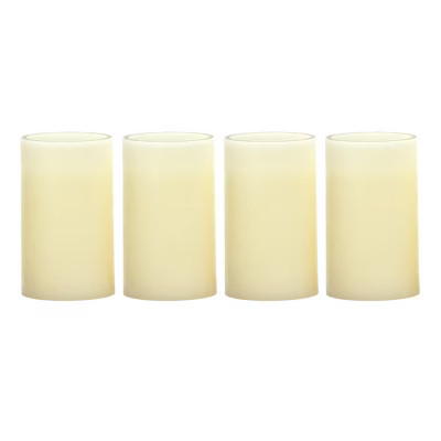 3" x 5" 4pk Vanilla Scented LED Pillar Candle Set Cream - Made By Design™ | Target
