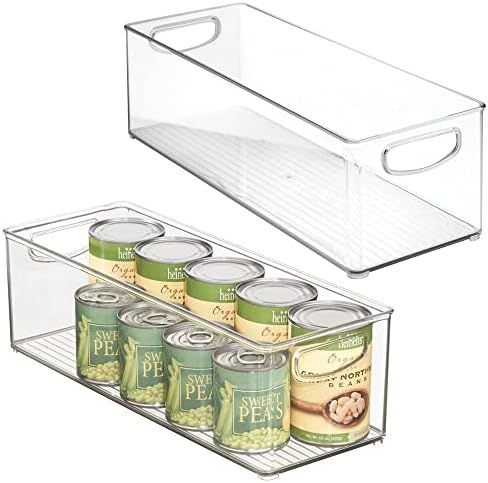 mDesign Plastic Kitchen Organizer - Storage Bin with Handles for Pantry, Cupboard, Cabinet, Fridg... | Amazon (US)