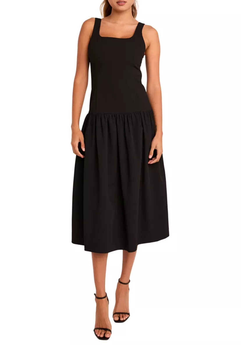 Drop Waist Peplum Midi Dress | Belk