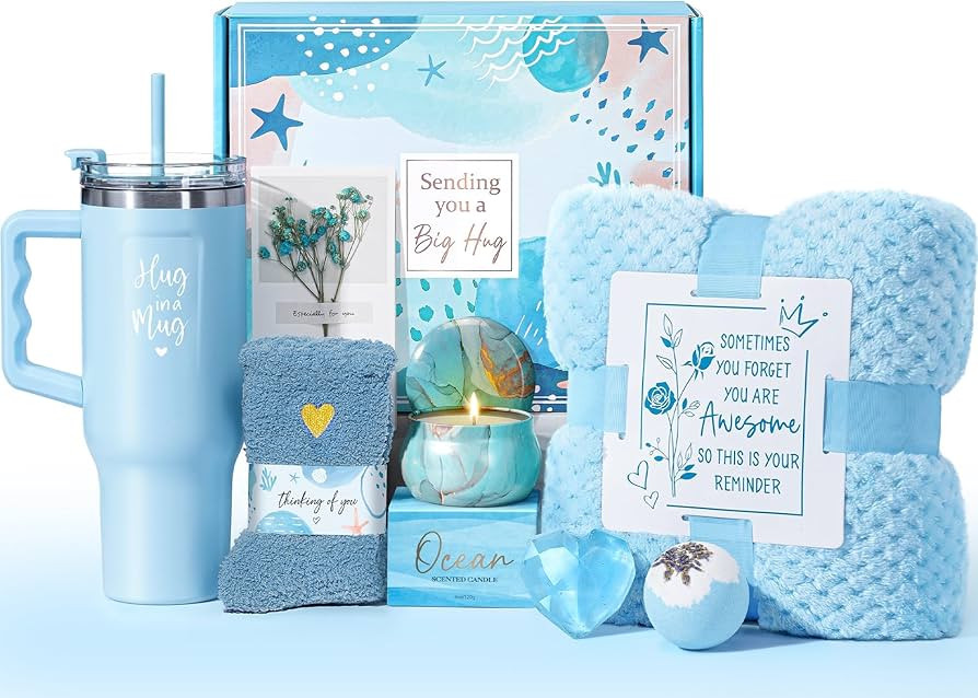 Birthday Gifts for Women Self Care Gifts Get Well Soon Gifts, Ocean Relaxing Spa Gifts Basket Car... | Amazon (US)