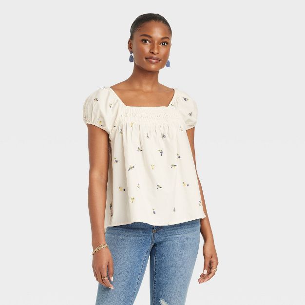 Women's Puff Cap Sleeve Top - Universal Thread™ | Target