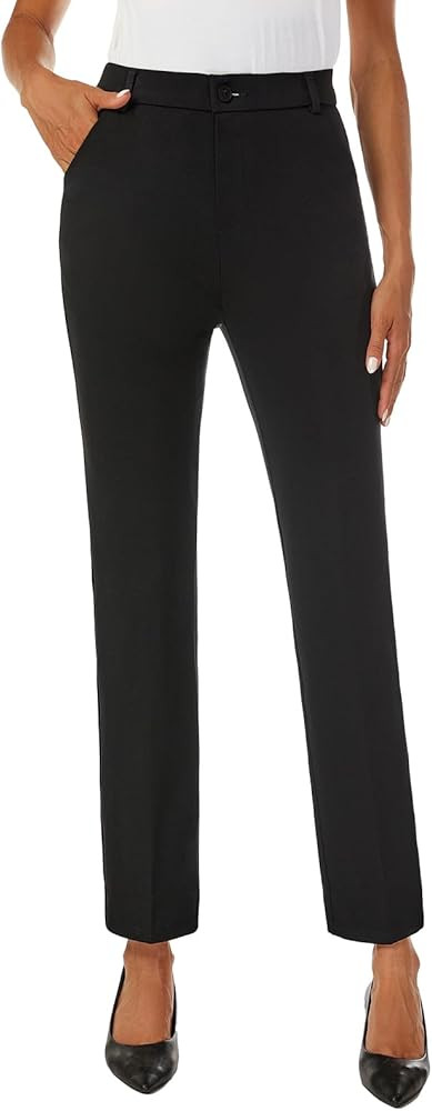 Women's Straight Leg Dress Work Ankle Pants Business Office Casual Slacks with Pockets | Amazon (US)