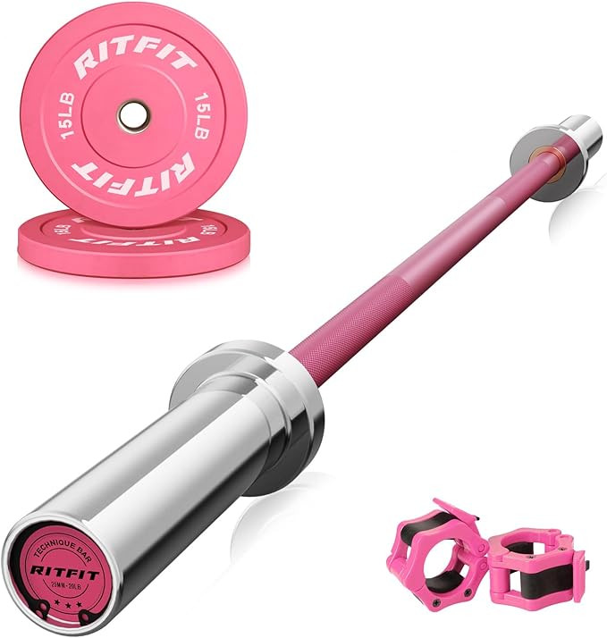 RITFIT Pink Weight Plates, 2 Inch Olympic Barbell Weight Plate, Bumper Plates With Steel Insert, ... | Amazon (US)
