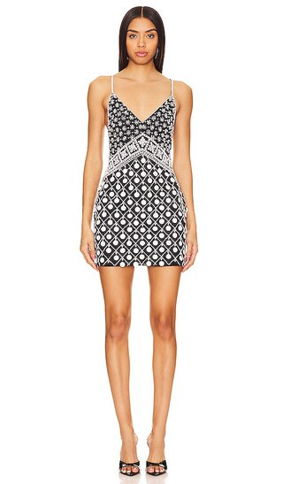 Cirie Embellished Mini Dress in Black And White | Revolve Clothing (Global)