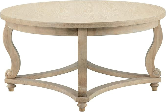 Martha Stewart Elmcrest Occasional Table Living Room Décor, Round Wooden Top Accent Coffee Table... | Amazon (US)