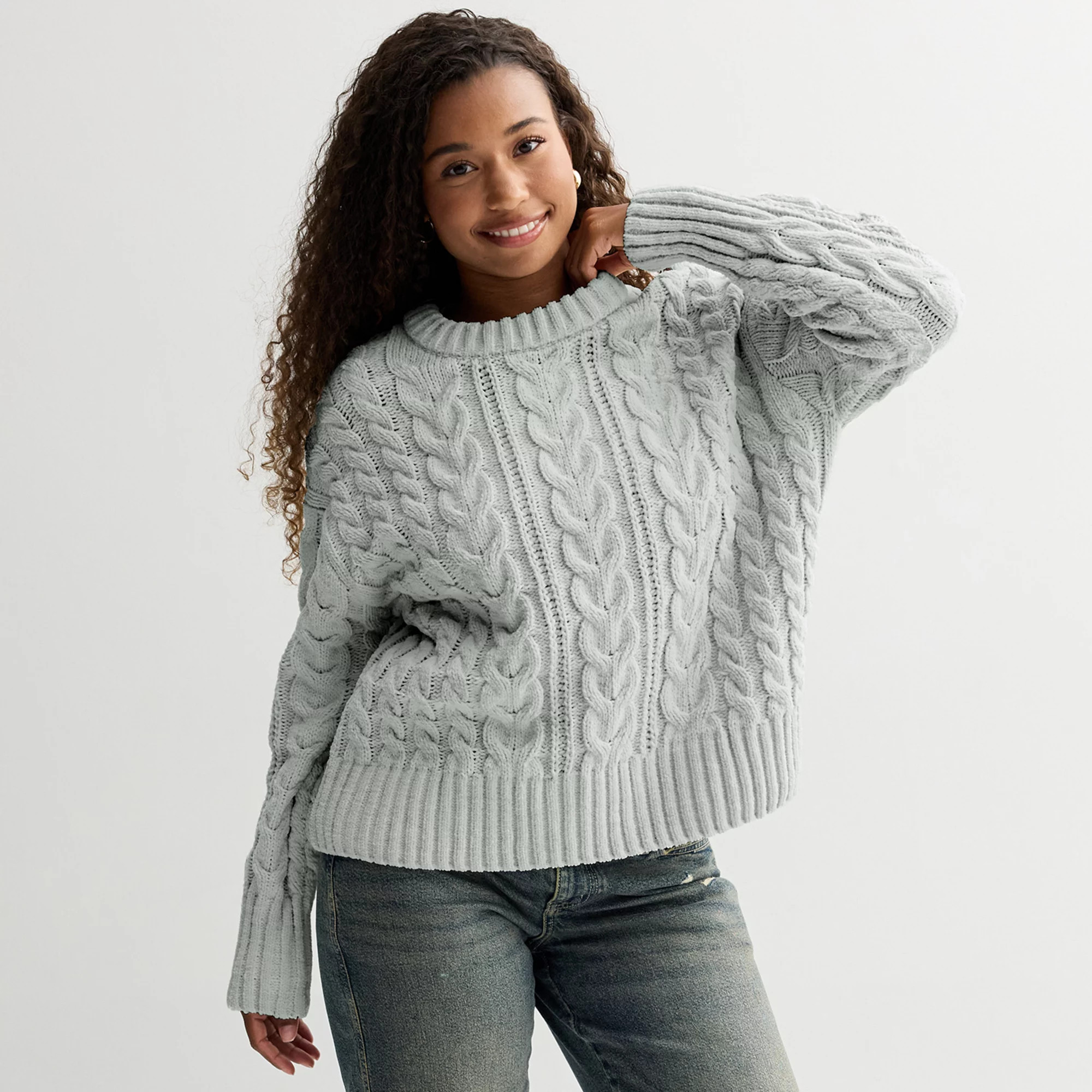 Juniors' SO® Chenille Cable Pullover Sweater | Kohl's