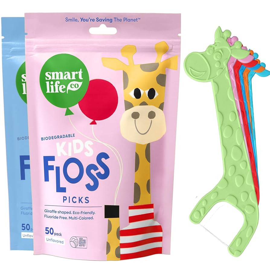 SmartLifeco Eco-Friendly Kids Flossers (100ct) - The Original Straw Wheat Dental Floss Picks For ... | Amazon (US)