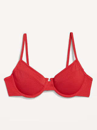 Textured Underwire Balconette Swim Top | Old Navy (US)