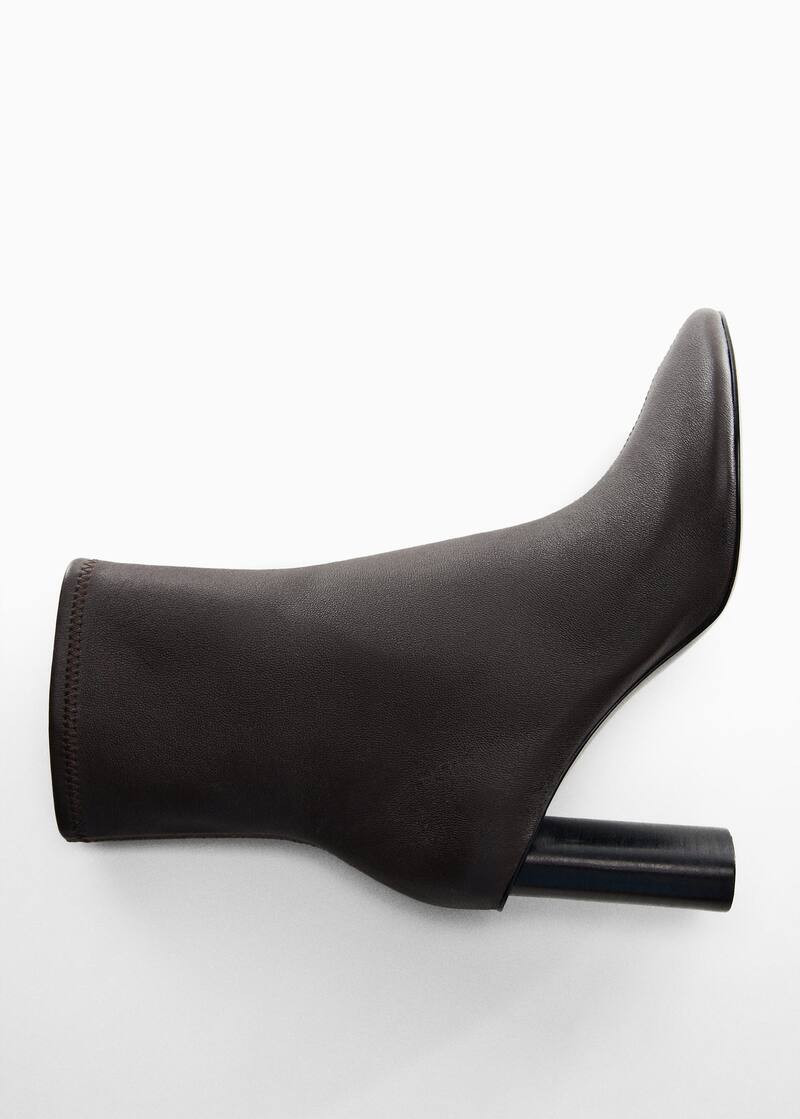 Rounded toe leather ankle boots -  Women | Mango USA | MANGO (US)