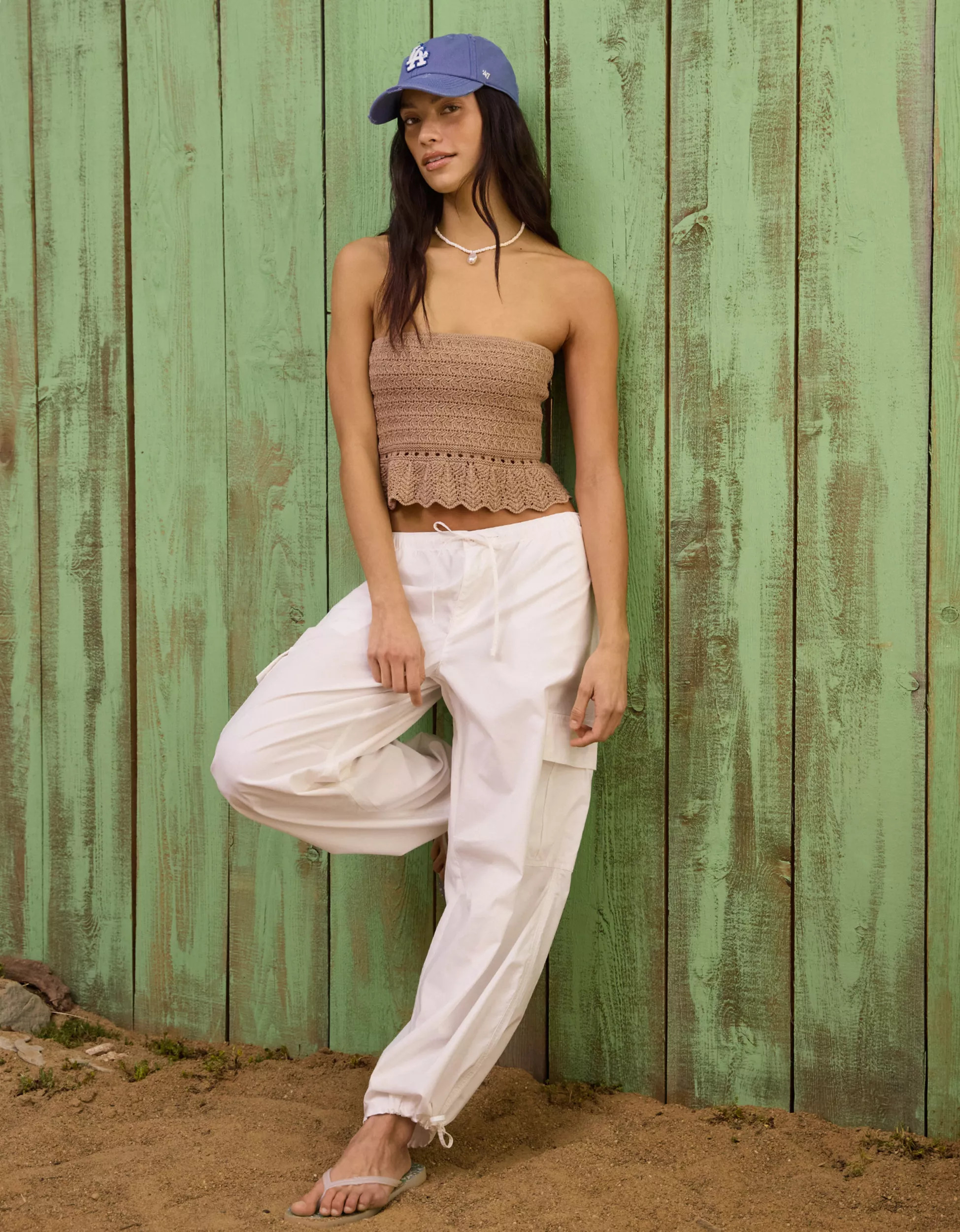 AE Crochet Cropped Peplum Tube Top | American Eagle Outfitters (US & CA)