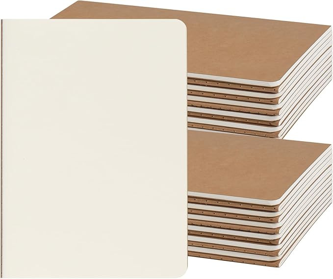 ZCZN 24 Pack A5 Kraft Notebooks Bulk, 8.15x5.5 Inches Blank Journaling Notebooks, Notebooks for W... | Amazon (US)