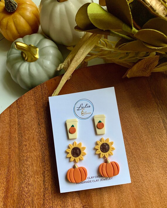 Pumpkin Spice Clay Stud Earring Pack | Etsy | Etsy (US)