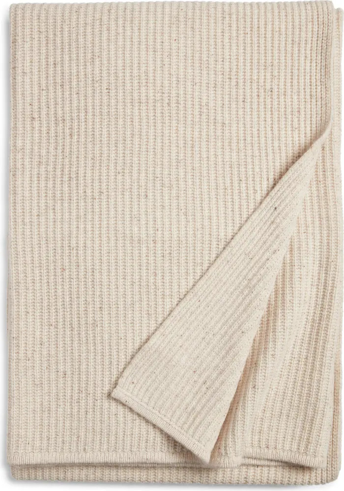 Rib Wool & Cashmere Throw Blanket | Nordstrom