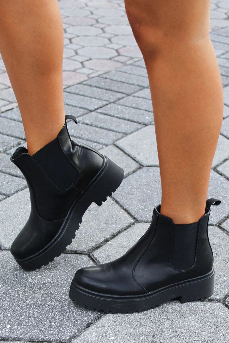 March On Combat Booties: Black | Shophopes