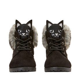 Fur Lined Cat Face Boot | FabKids