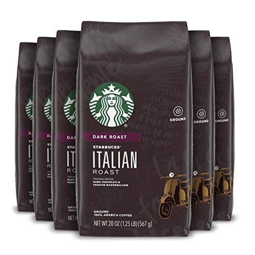 Starbucks Dark Roast Ground Coffee — Italian Roast — 100% Arabica — 6 bags (20 oz. each) | Amazon (US)