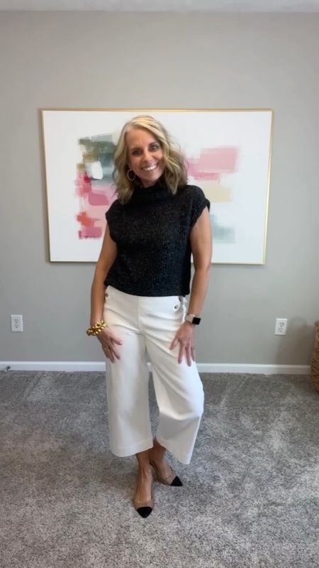 Sharing the new Spanx Cropped Twill Wide Leg pants in petite and regular. I’m 5’3” for reference and wearing mediums 
Use code LISAXSPANX 
USE COAST15 on Avara 
Use LISA10 on Gibsonlook 

#LTKover40 #LTKstyletip #LTKfindsunder100