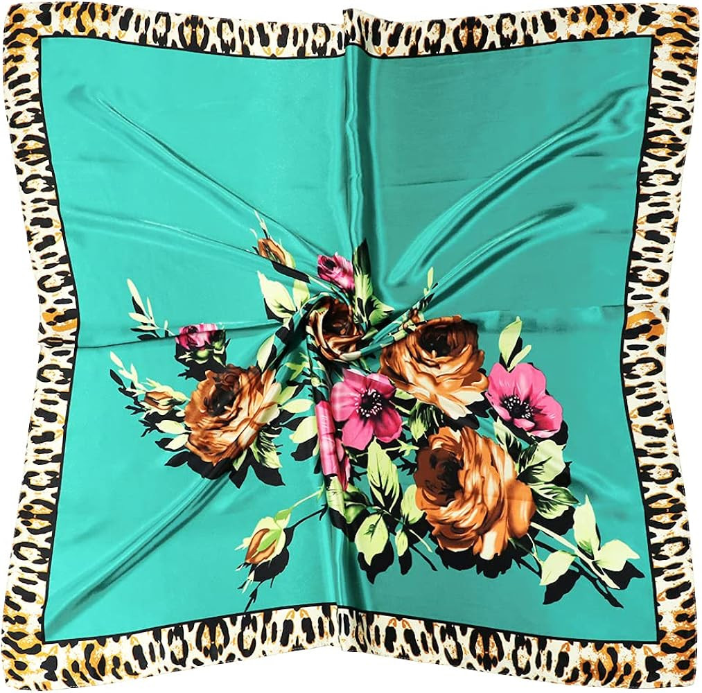 vabovin Silk Like Head Scarf, Women's 35'' Satin Large Square Hair Scarves and Wraps Headscarf fo... | Amazon (US)