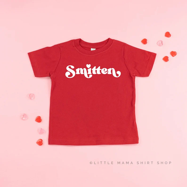 Smitten  Kids Valentine Shirts  Valentine's Day Bodysuit | Etsy | Etsy (US)