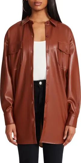 Laid Back Layers Faux Leather Shacket | Nordstrom