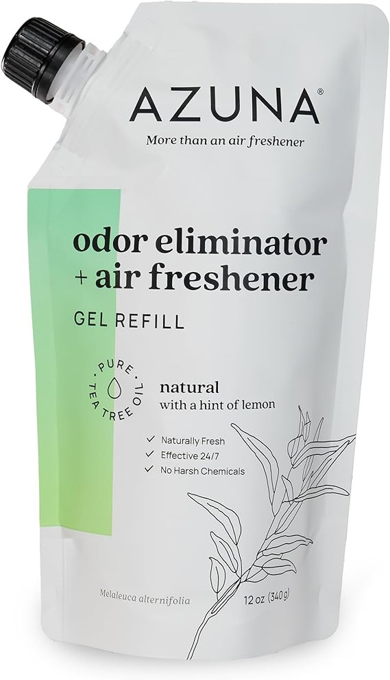 Azuna Air Freshener and Odor Eliminator for Strong Odor Gel 12oz Refill Pouch with Tea Tree Oil |... | Amazon (US)