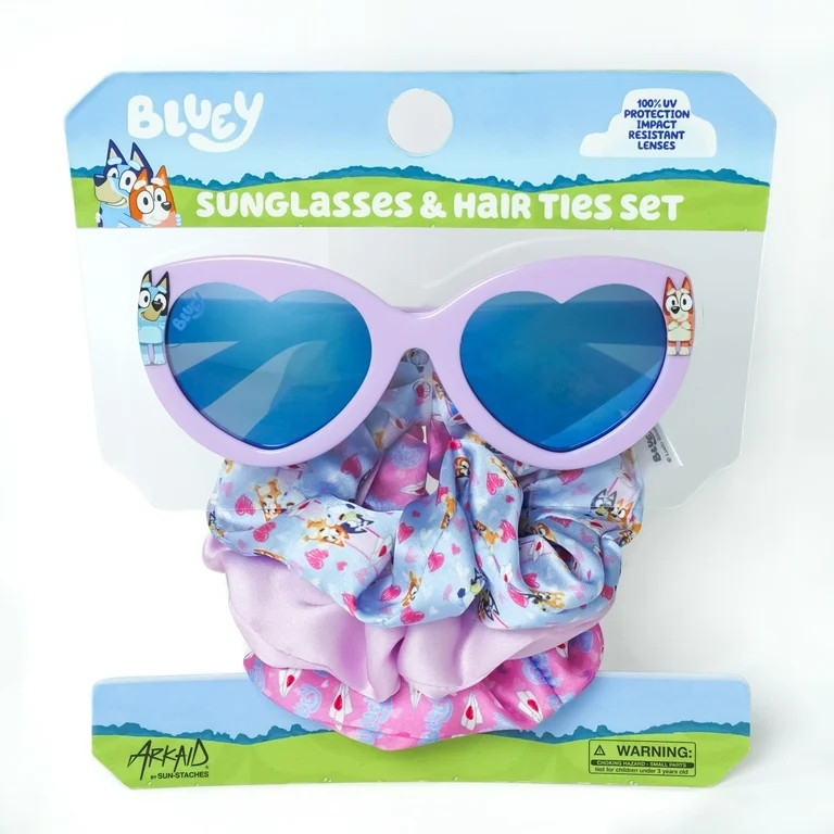 Bluey Kids Sunglasses & 3-Piece Scrunchies Hair Tie Set | Walmart (US)