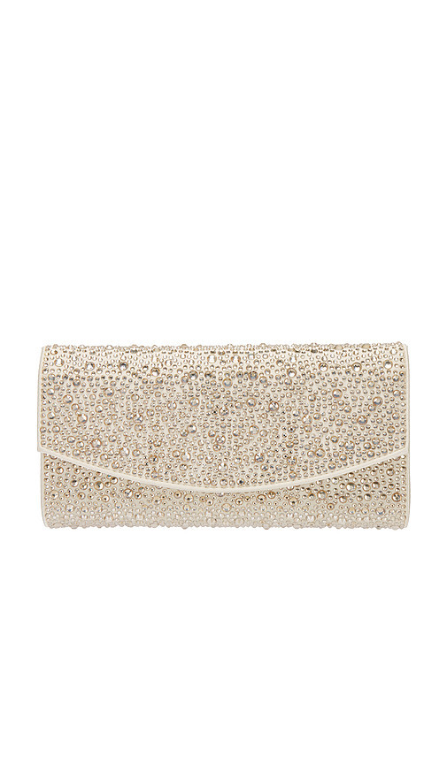 olga berg Emma Crystal Clutch in Champagne. Size all. | Revolve Clothing (Global)