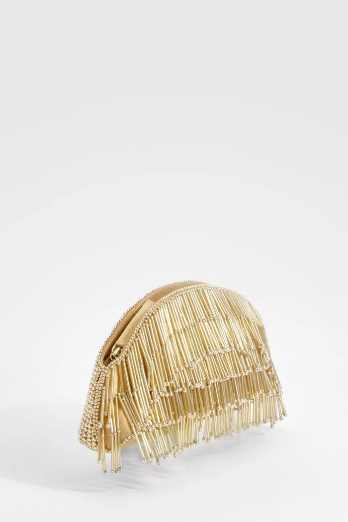 Beaded Tassel Clutch Bag | Boohoo.com (UK & IE)