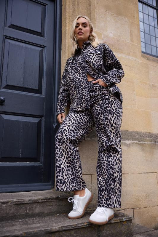 YOURS Plus Size Brown Leopard Print Twill Jacket | Yours Clothing UK