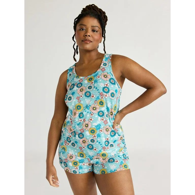 Joyspun Women’s Tank and Shorts Pajama Set, Sizes S to 3X | Walmart (US)