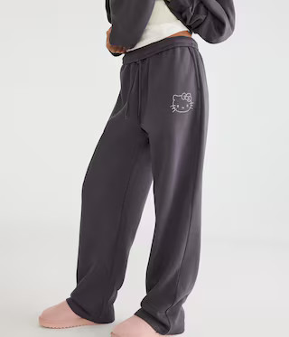 Hello Kitty | Aero Rhinestone Straight Leg Sweatpants | Aeropostale