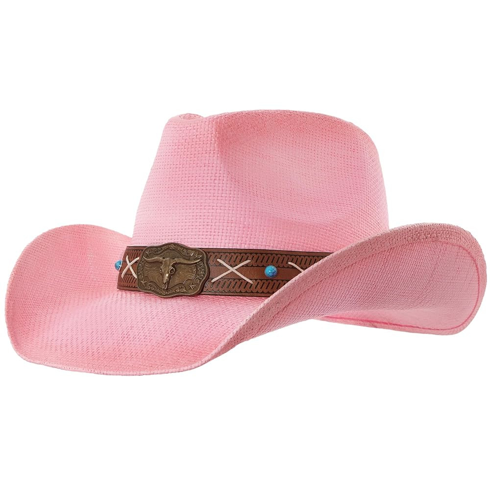 grinderPUNCH Western Outback Cowboy Hat Men's Women's Style Classic Straw Western Cowgirl Hat | Amazon (US)