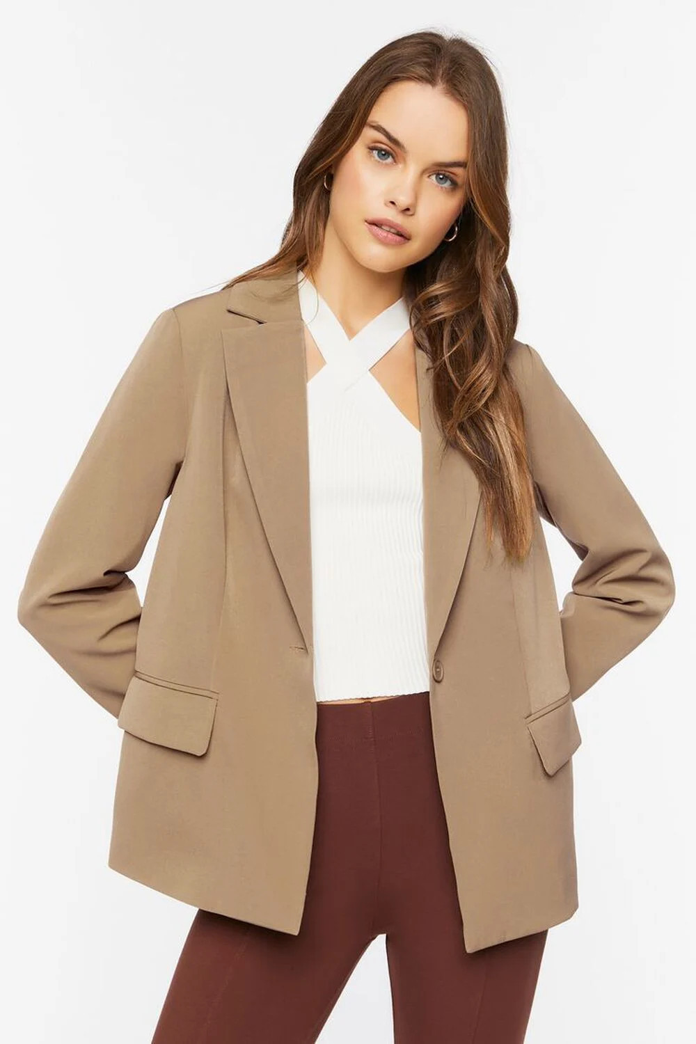 Notched-Lapel Single-Breasted Blazer | Forever 21 (US)