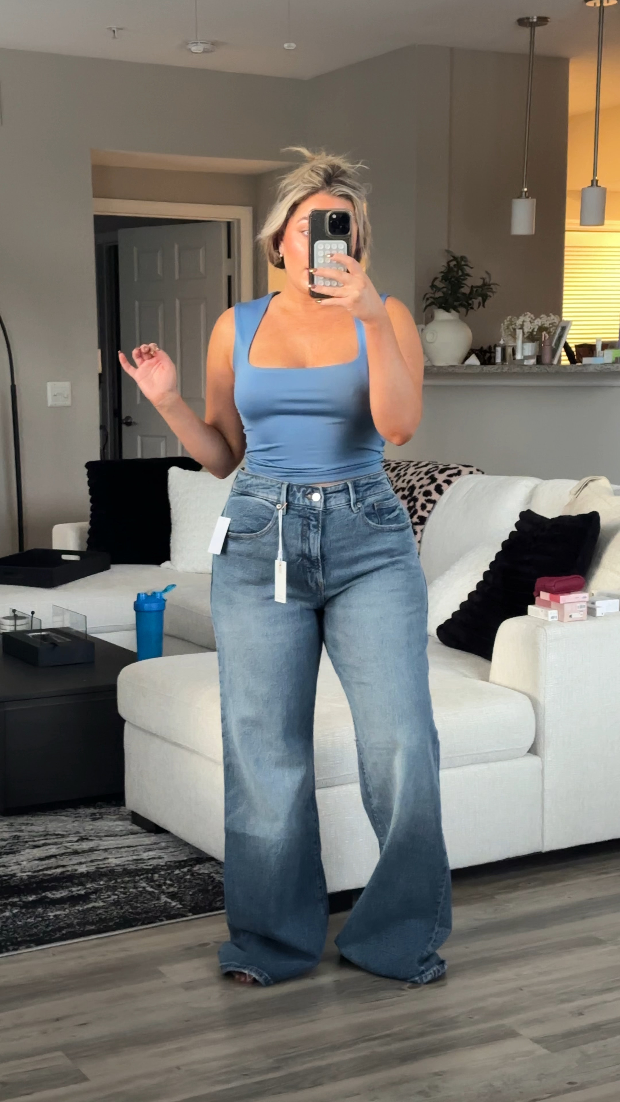 Good American Jeans. Stretchy, super soft and comfy! They are true to size but they are longer on me. I’m 5’3. I’m wearing a size 10.

#LTKSeasonal #LTKMidsize #LTKStyleTip