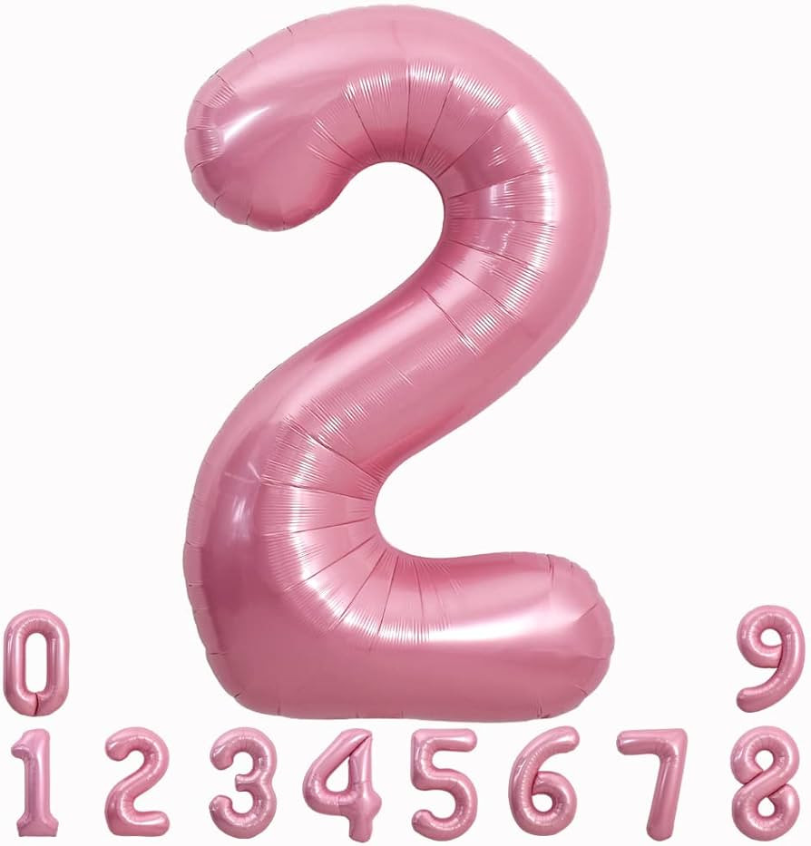 TONIFUL 40 Inch Light Pink Large Macaron Numbers Balloons 0-9, Number 2 Digit 2 Helium Balloons, ... | Amazon (US)