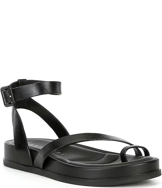 Grayson Leather Footbed Platform Toe Loop Sandals | Dillard's
