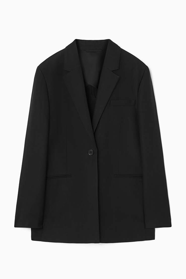 LONGLINE LINEN-BLEND BLAZER | COS (EU)