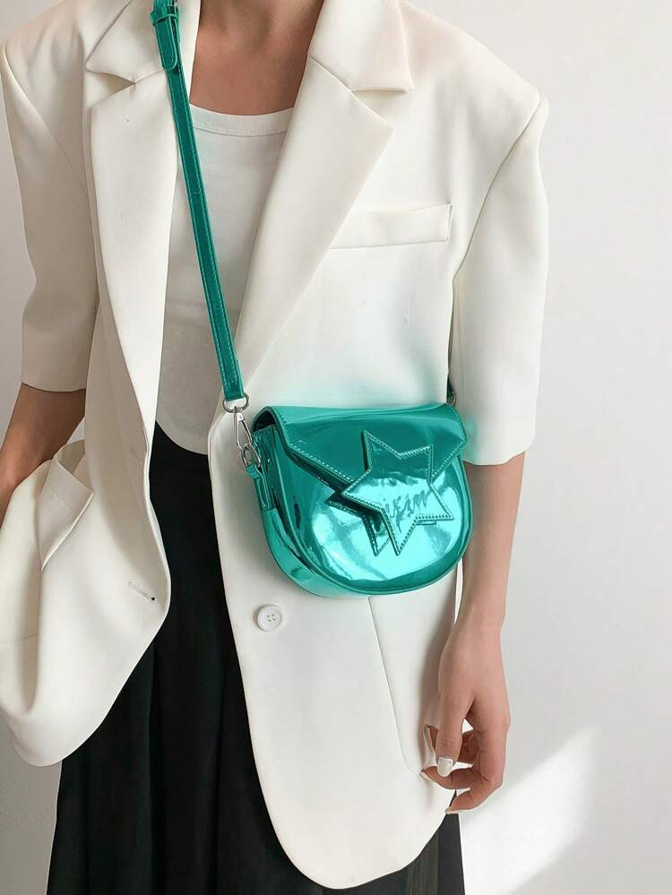 Mini Flap Saddle Bag Star Decor Metallic Funky | SHEIN