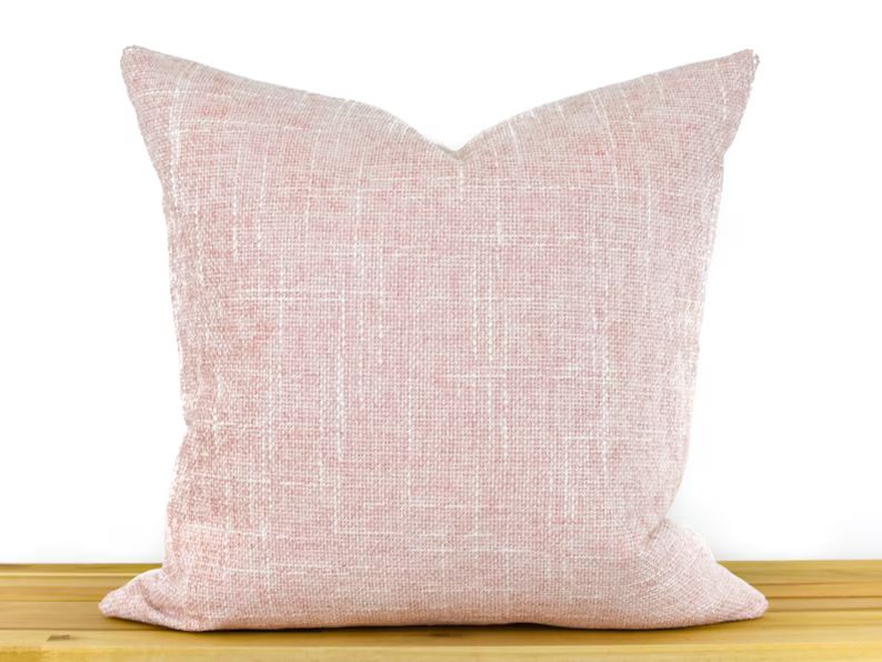 Blush Pink Pillow Cover, Pink Pillow, Blush Pillow Cover, Textured Pillow Cover, Spring Pink Pill... | Etsy (US)